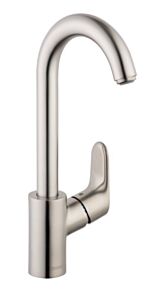 Hansgrohe Focus 1.5 GPM HighArc Bar Faucet, Steel Optic