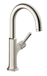 Hansgrohe Locarno 1.5 GPM Single Hole Bar Faucet, Steel Optic