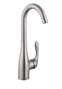 Hansgrohe Allegro E 1.5 GPM HIghArc Bar Faucet, Steel Optic