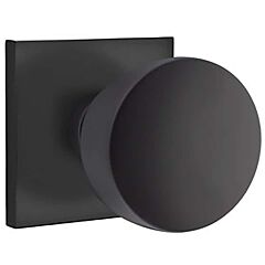 Emtek Modern Privacy Set 2-1/4" (57mm) Diameter Laurent Knob with Square Rosette, Flat Black