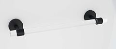 Alno Acrylic Contemporary 12" (305mm) Center to Center, 14-1/2" (368.5mm) Overall Length Towel Bar, Matte Black