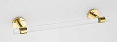 Alno Acrylic Contemporary 12" (305mm) Center to Center, 14-1/2" (368.5mm) Overall Length Towel Bar, Unlacquered Brass