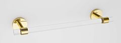 Alno Acrylic Contemporary 18" (457mm) Center to Center, 20-1/2" (521mm) Overall Length Towel Bar, Polished Brass