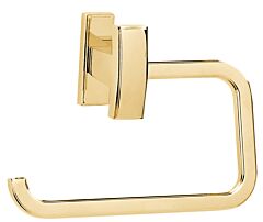 Alno Arch Collection 5-1/2" (140mm) Length SIngle Post Toilet Paper Holder (79mm) Projection in Unlacquered Brass Finish