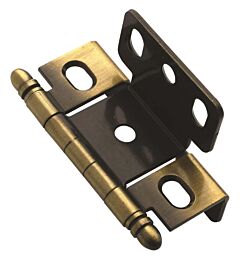 3/4 in (19 mm) Door Thickness Full Inset, Full Wrap, Exposed, Ball Tip Antique Brass Hinge