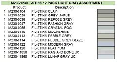 Mohawk Furniture Fill Stick (Fil-Stik) Putty Pencil Stick, 12 Pack Light Gray Assortment