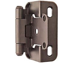 1/2in (13 mm) Overlay Self-Closing, Partial Wrap Oil-Rubbed Bronze Exposed Hinge - 2 Pack