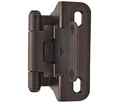 1/4 in (6 mm) Overlay Self-Closing, Partial Wrap Oil-Rubbed Bronze Hinge - 2 Pack