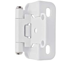 1/2in (13 mm) Overlay Self-Closing, Partial Wrap White  Exposed Hinge - 2 Pack