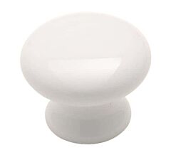 Allison Value 1-1/2 in (38 mm) Diameter 1 1/4 in (32 mm) Projection White Cabinet Knob
